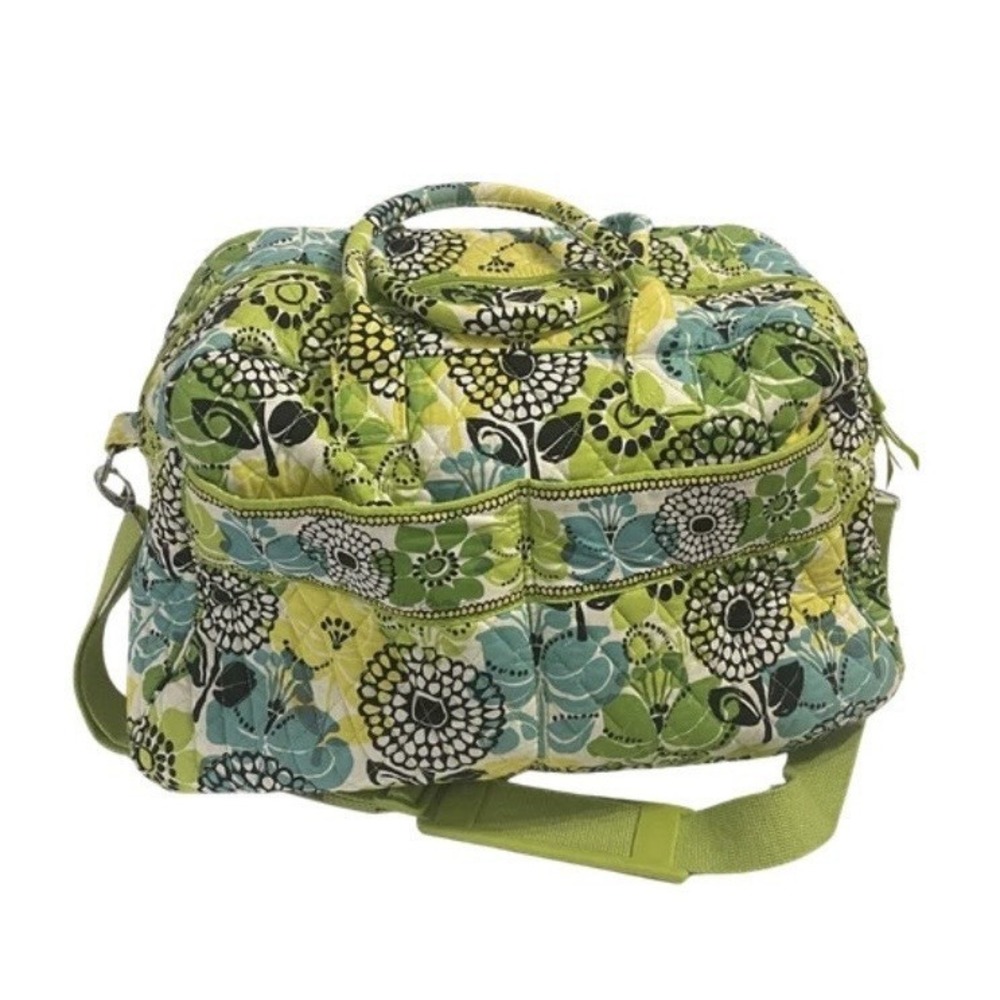 Vera Bradley "Limes Up" Large Travel Duffel Bag - w/Handles AND Strap - Retired
